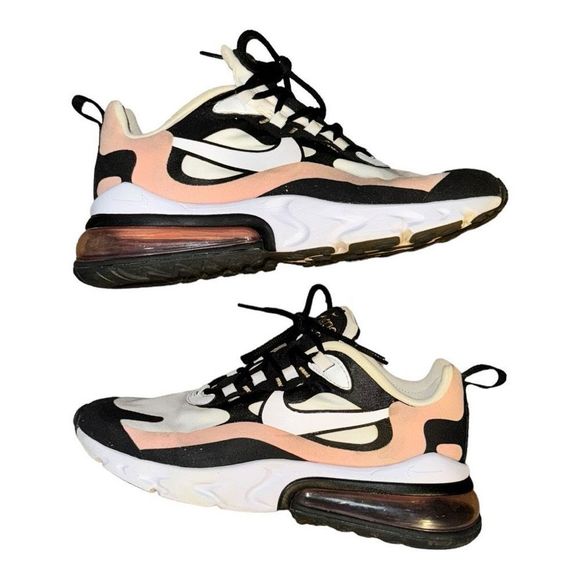 Nike Air Max 270 React Womens Size 8 Running Shoes Coral Pink Black AT6174-005 - Picture 12 of 14